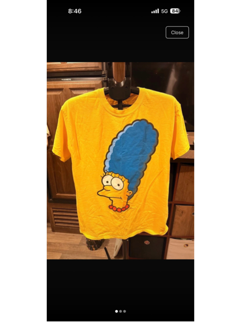 Men's Universal Studios The Simpsons Marge T-Shirt, Size L, Yellow/Blue